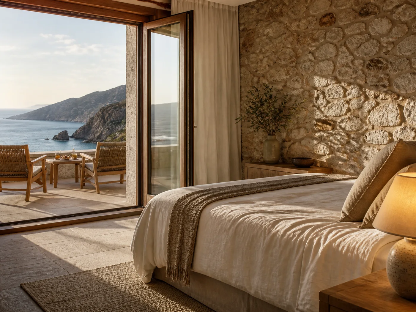 Camera con terrazza del progetto fittizio Casa Maestrale